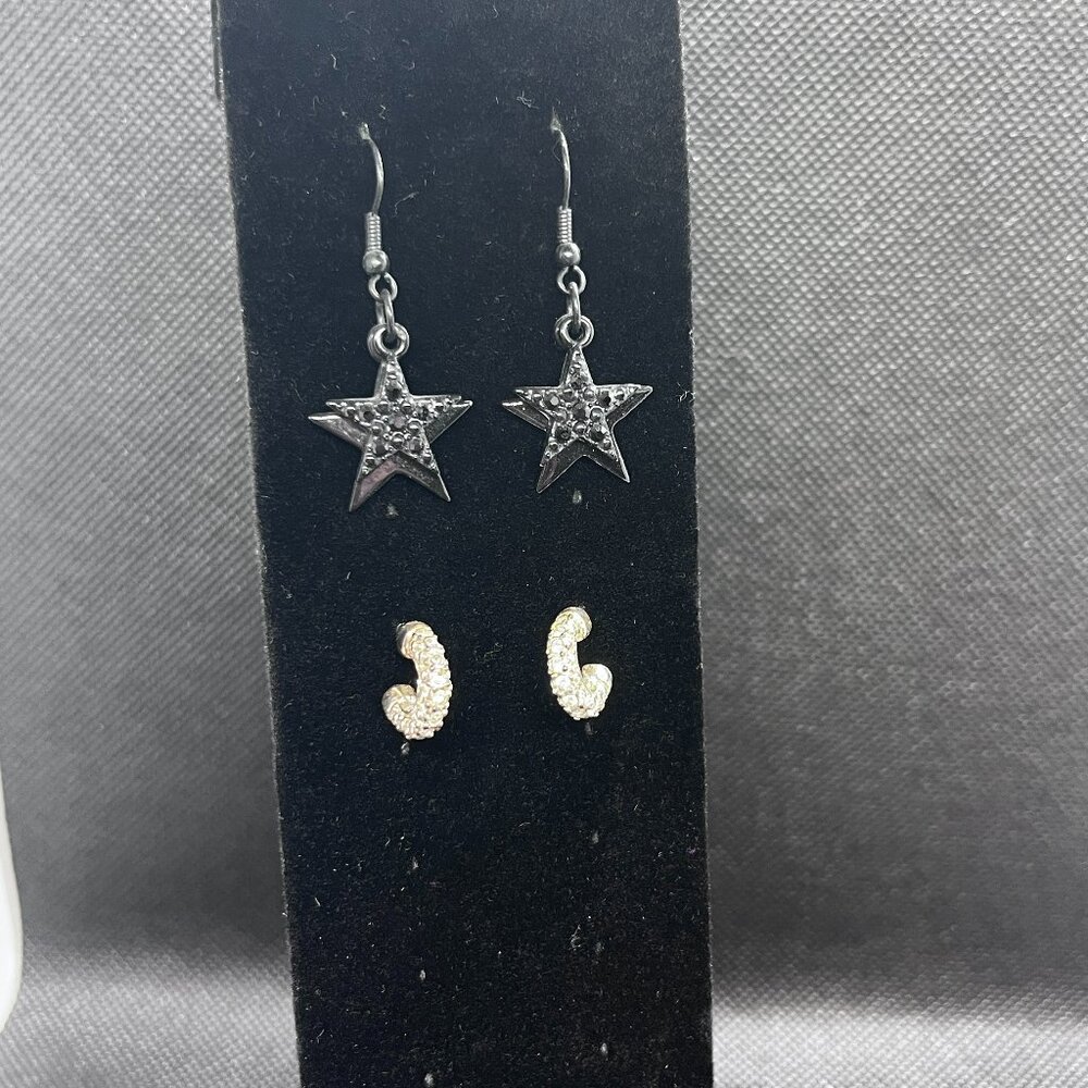black star diamond earring bundle